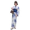 Yukata Premium Cotton and Linen Yukata Set Chrysanthemums On a Natural The and Blue Yukata Feature a and Sophisticated "Wa Nadeshiko" Women's Set,
