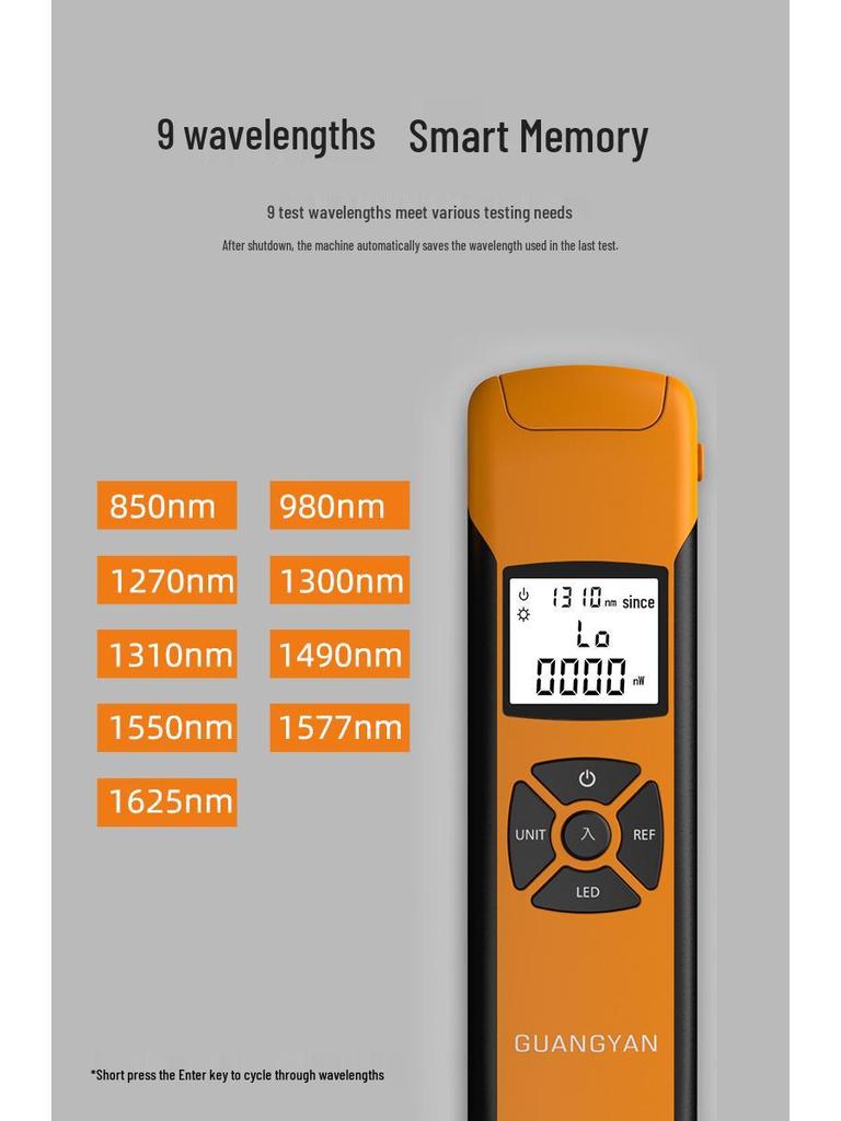 GUANGYAN G1000 Мини-оптический измеритель мощности и тестер затухания оптического волокна (-70 до +6)