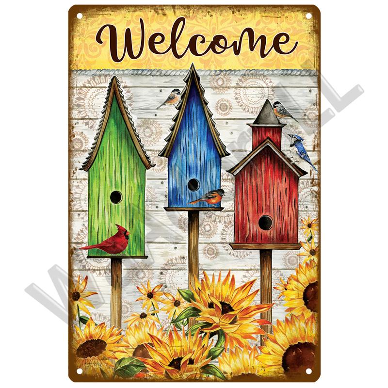 Ретро садовая жестяная вывеска, винтажный настенный плакат, металлический знак, декоративная настенная тарелка, цветочная табличка, металлический винтажный декор, аксессуары