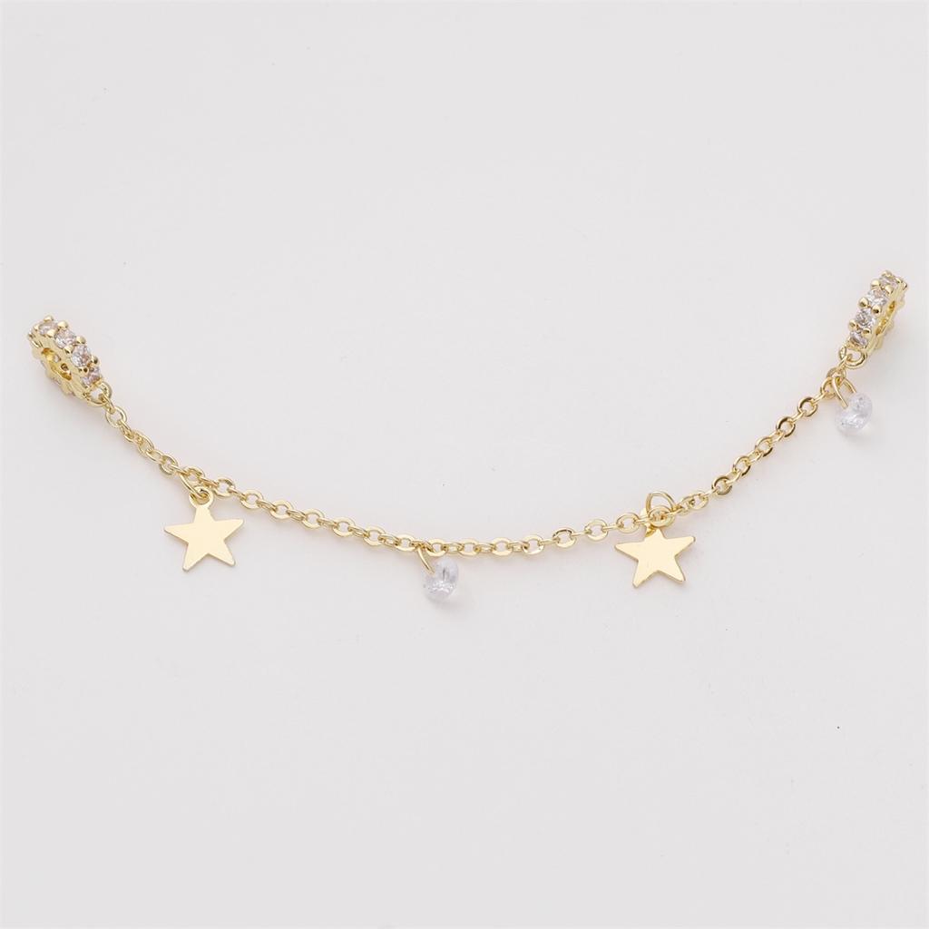 High Color Gold Plated Silver Zircon Bracelet Security Chain Chain Diy Handmade Bracelet Mobile Phone Chain Accessories