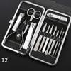 12-19 Pcs Manicure Nail Clippers Set Professional Nail Scissors Pedicure Scissors Stainless Steel Household Portable Manicure