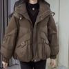 Down Cotton-padded Jacket, Short Loose and Thick Winter Small Warm Cotton-padded Jacket, Hooded Jacket
