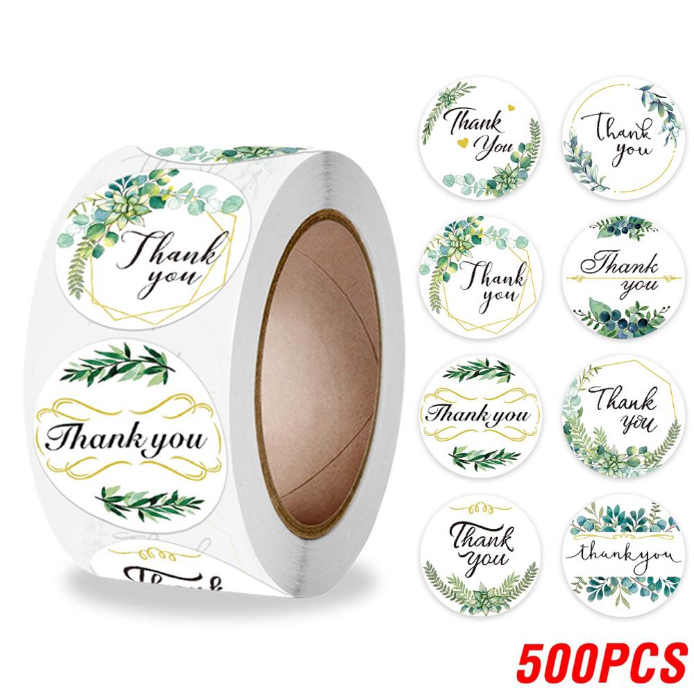 100-500 шт. Круглая наклейка «Спасибо» Наклейка-запечатка для конверта скрапбукинга Подарок Цветочная декорация Канцелярская наклейка