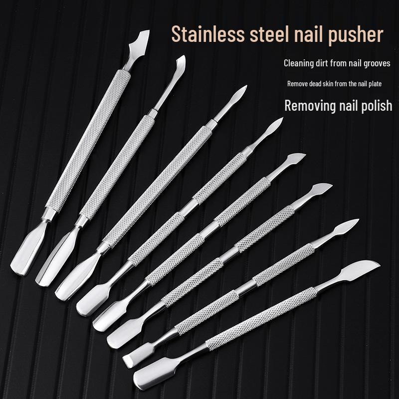 Double-Ended Stainless Steel Cuticle Scraper & Pusher Tool for Nail Art Removal