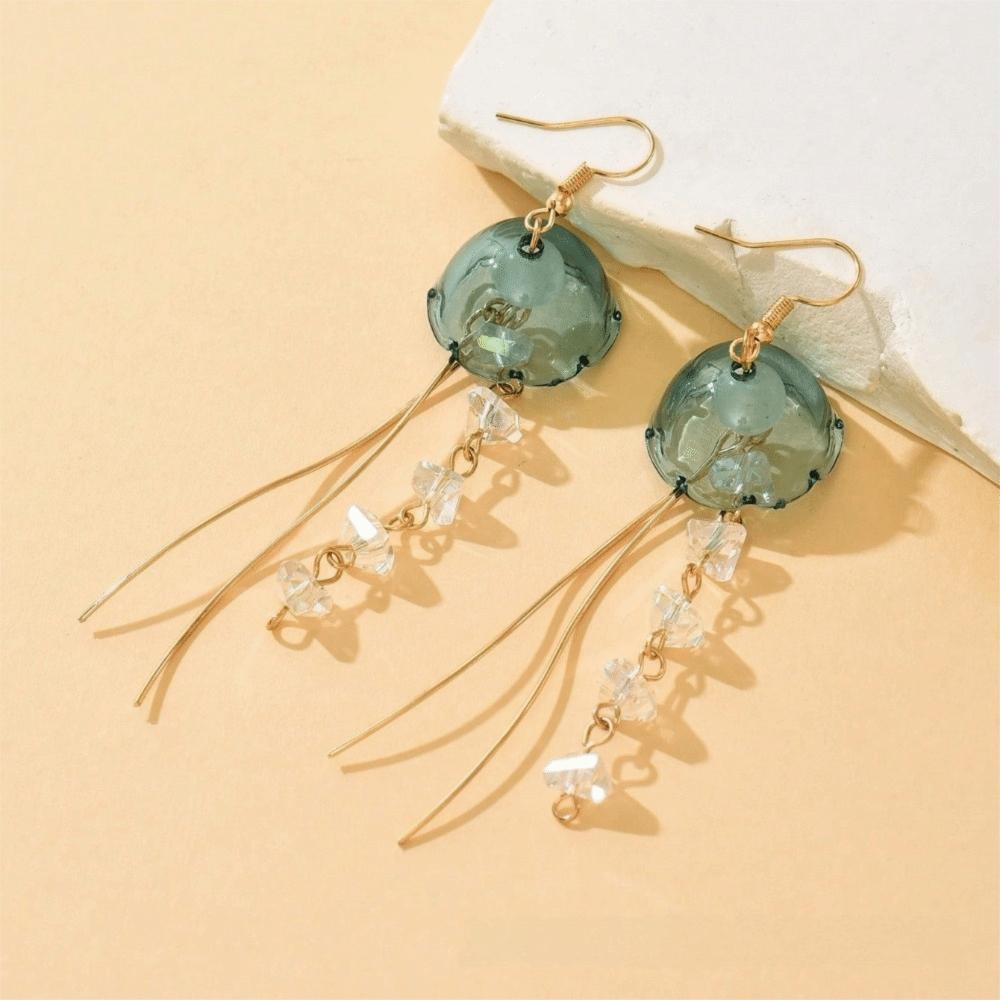 1Pair Dreamy Long Pendant Earrings Elegant Earrings Jellyfish Tassel Earrings  Jewelry Accessories