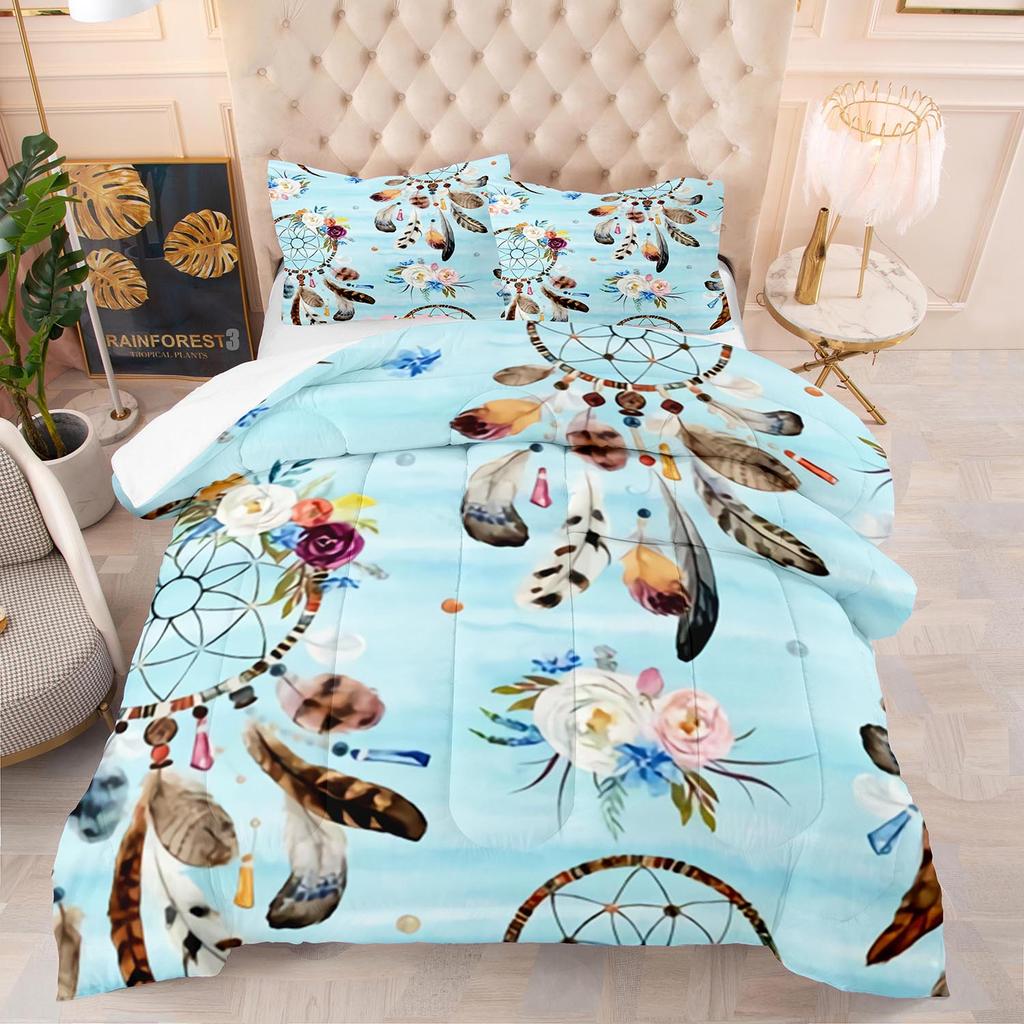Комплект постельного белья Ловец снов Роскошное мягкое постельное белье для детей и взрослых 3D-печать Домашний декор Односпальный Двуспальный Полуторный Богема Комплект пододеяльника
