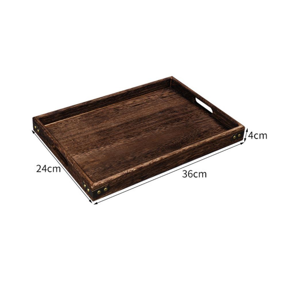 Rectangular Charcoal Tea Set Tray Wooden Wood Storage Tray Decorate Tray Display Plate Tea Fruit