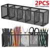 2 Pcs Mesh Pen Pencil Holder Metal Pencil Organizer with 5 Compartments Large Capacity Desk Organizer Cosmetics Storage Rack