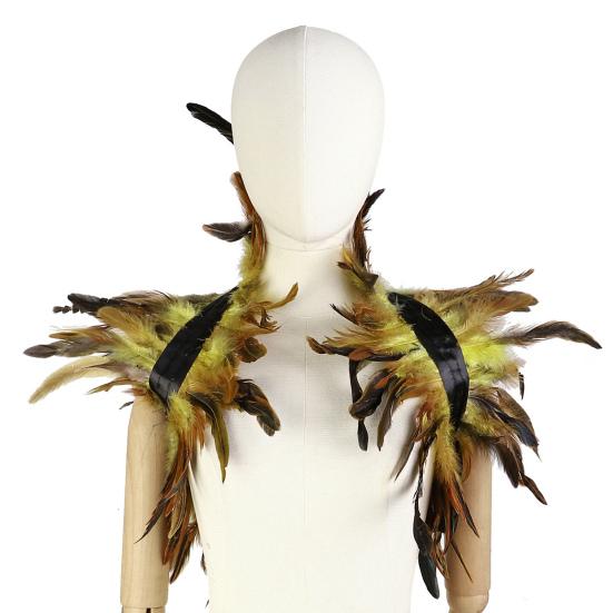Gothic Feather Shrug Cape for Women Victorian Shoulder Wrap Shawl Collar for Halloween Cosplay Party Costume Accessories
