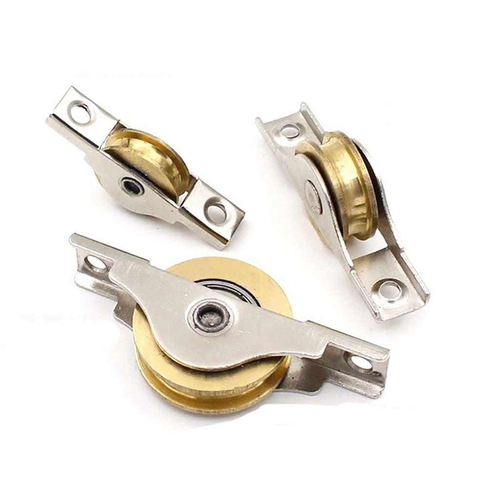 Серебряный нижний шкив раздвижной двери, стальное щелевое дверное колесо, прочное рабочее колесо раздвижной двери