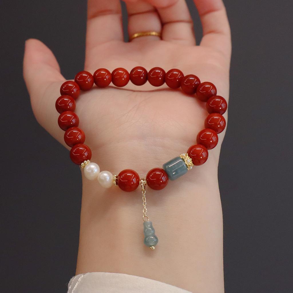 Natural Nanhong Agate Bracelet Fashion Women Daily Jewelry Lucky Gift