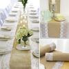 Natural Imitated Linen Lace Table Home Hotel Restaurant Rustic Tea Runner Wedding Chriatmas Party Table Decoration