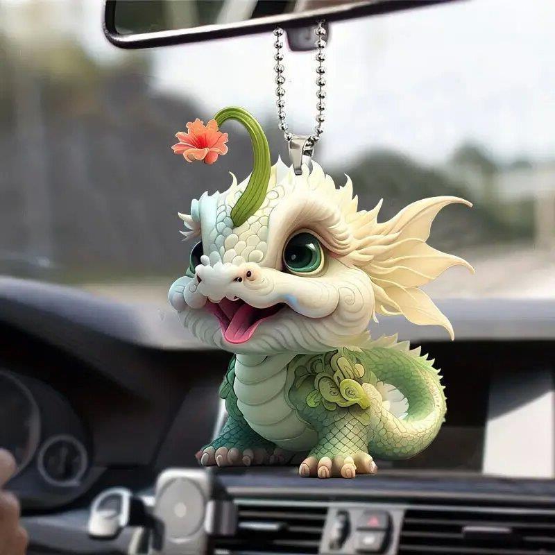 Очаровательный 2D акриловый милый брелок-дракон для украшения автомобиля и аксессуар для рюкзака