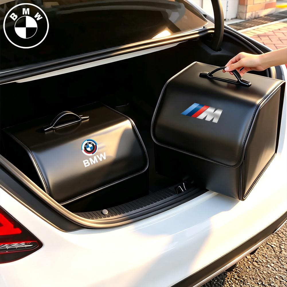 BBJP8 PU Leather Car Storage Box Folding Organizer Container Accessories For BMW G80 G06 G07 G42 G14 G15 G16 F82 F20 F21 F83 M2 M3 M4