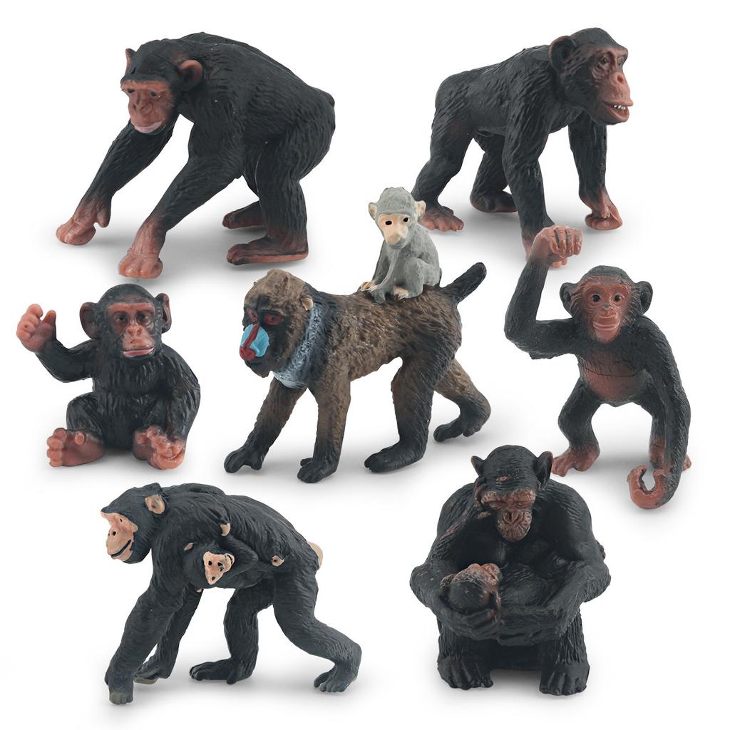 Source Simulation Animal Model Orangutan Mandrill 7 Chimpanzee Ghost Baboon Solid Static Ornament Toy