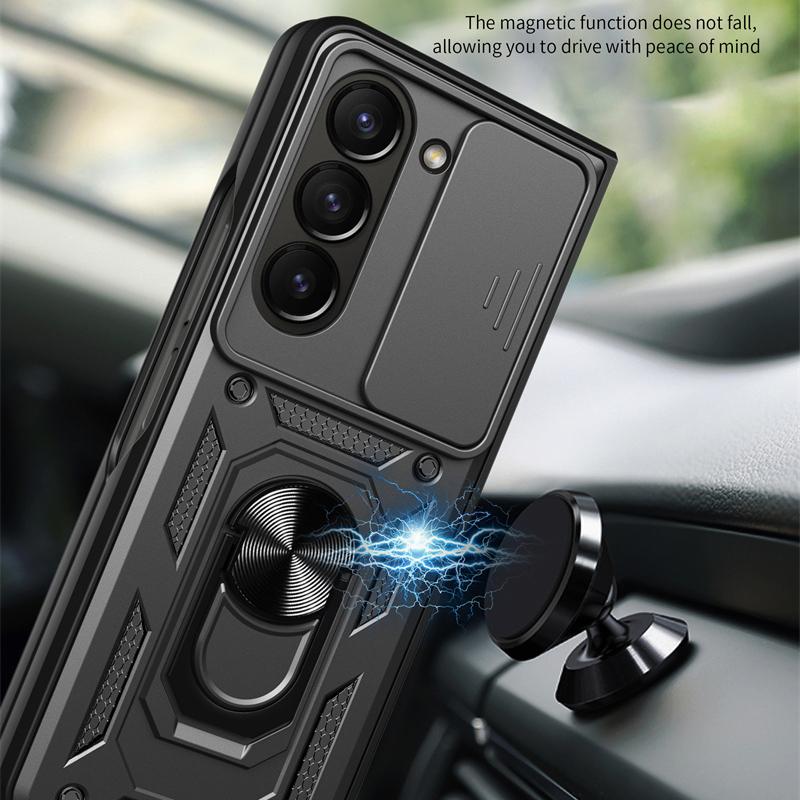 Ударопрочный чехол Armor для Samsung Galaxy Z Fold 6 5 4 3 5G защитный чехол с кольцом магнитный держатель бизнес полная защита чехол