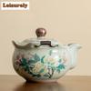 200 мл ручной работы гороховый зеленый чайник Ru Kiln японский цветок гибискуса мутабилис чайник для заваривания чая пуэр ча украшение