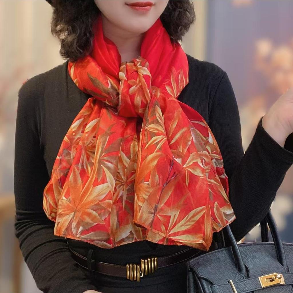 New Spring and Summer Soft Yarn Scarf Large-size Printed Beach Towel High-end Sun Protection Scarf Shawl