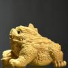 1 Pc Boxwood Golden Toad Ornament Animal Modeling Woodcarving Handicrafts Home Decoration Car Decoration Feng Shui Ornaments