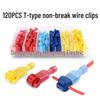 Набор из 120 шт. Т-образных неразрушающих соединителей для проводов с быстрозажимными клеммами