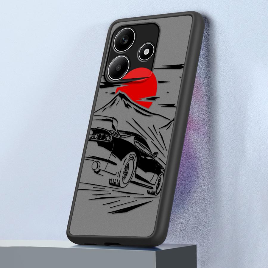 Мультяшный закат Автомобиль Чехол Задняя крышка телефона для Xiaomi Redmi Note 14 14C 10 13 Pro Plus 12 11 A4 13C 9S