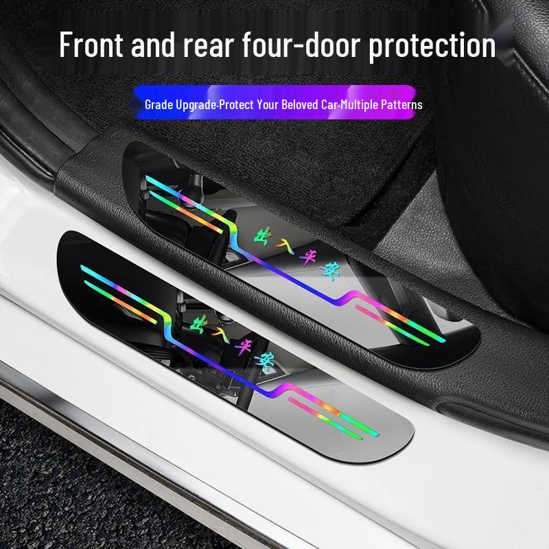 Универсальный устойчивый к царапинам протектор порога двери автомобиля с зеркальной отделкой