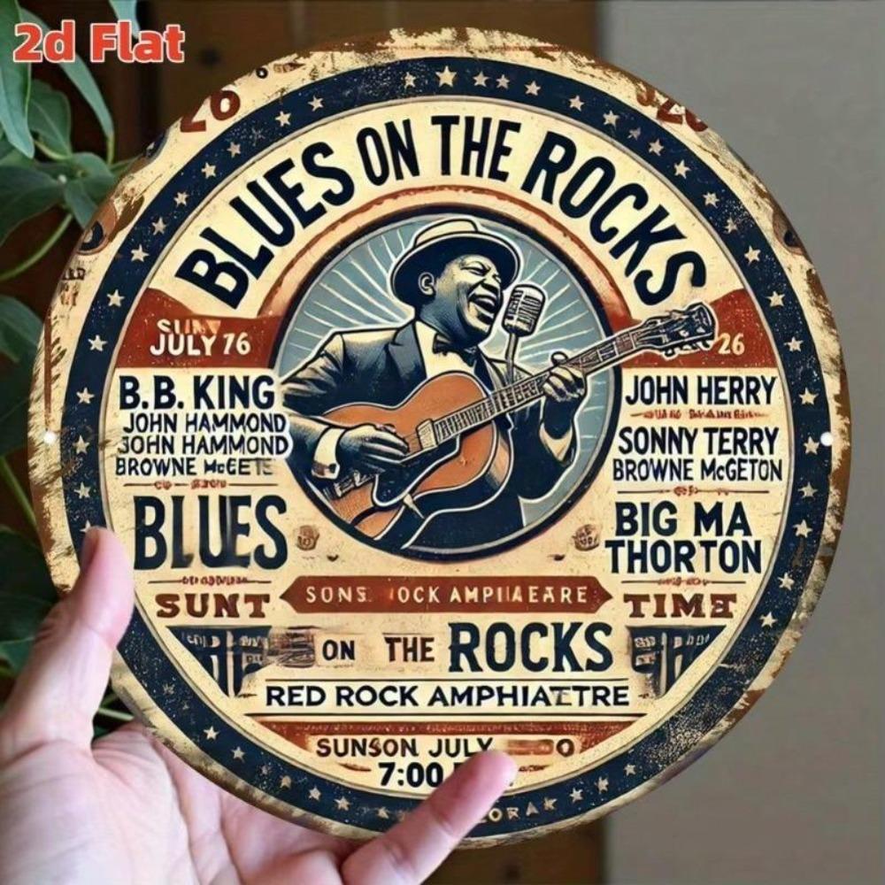Vintage Blues Rock Concert Poster Metal Tin Sign Music Wall Art Decor