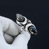 Lanradorite Gemstone Adjustable 925 Sterling Silver Ring - Fits US Sizes 6 To 10 - Handmade Boho Jewelry for Women & Men, Valentine Gifts