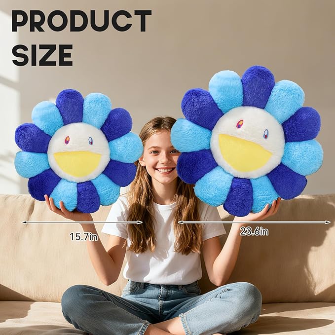 Эстетичная плюшевая подушка в виде подсолнуха, милая мягкая подушка в виде цветка, декоративная радужная цветочная подушка, подушка для спины офисного кресла, декор