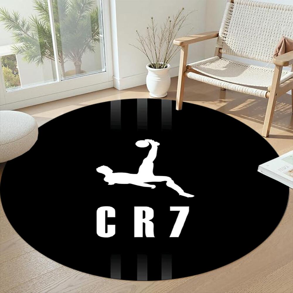 Ronaldo's Round Area Rug Perfect for Foyer Kitchen Hallway Balcony Antislip Round Carpet Office home decor Luxury Gift for Birthday, Christmas, Weddin