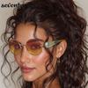 Маленькая оправа Овальные Стимпанк Солнцезащитные очки Женские Роскошный бренд Винтажные Металлические Панк Солнцезащитные очки для женщин Модные Уличные Очки