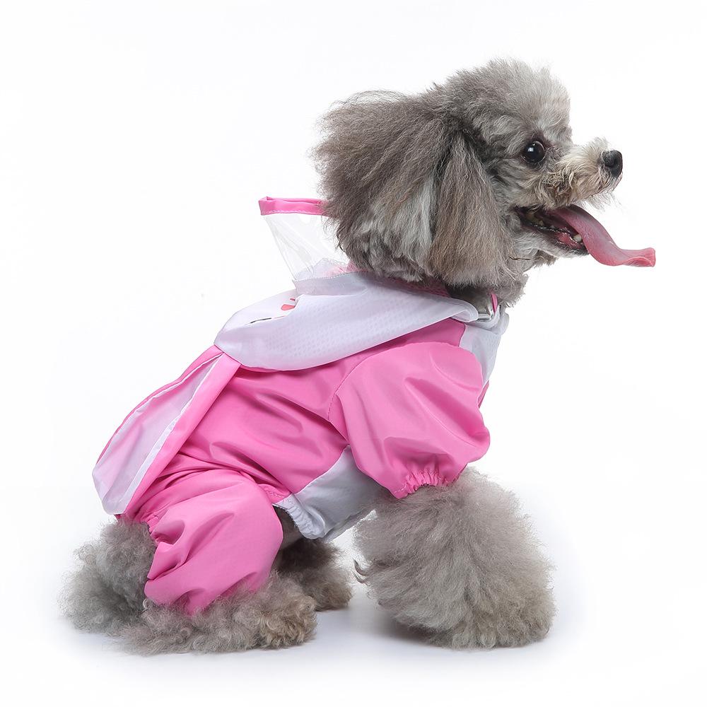 Universal Dog Raincoat with Foot Covers & Leash Access, Animal Design & Belly Wrap - Fits Small To Large Breeds