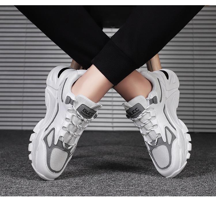 Мужские модные повседневные кроссовки в корейском стиле "Dad Shoes" на толстой подошве с дизайном, увеличивающим рост