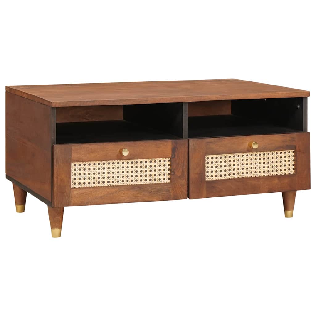 Coffee Table with Drawers 80 x 54 x 40 cm Solid Mango Wood