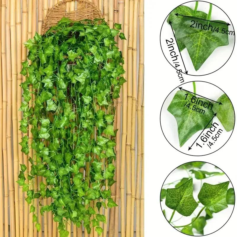 1-100 м Гирлянда из искусственных листьев плюща Подвесные лианы Искусственные растения Зелень для улицы Декор стены Фестиваль Сад Домашняя вечеринка Декор
