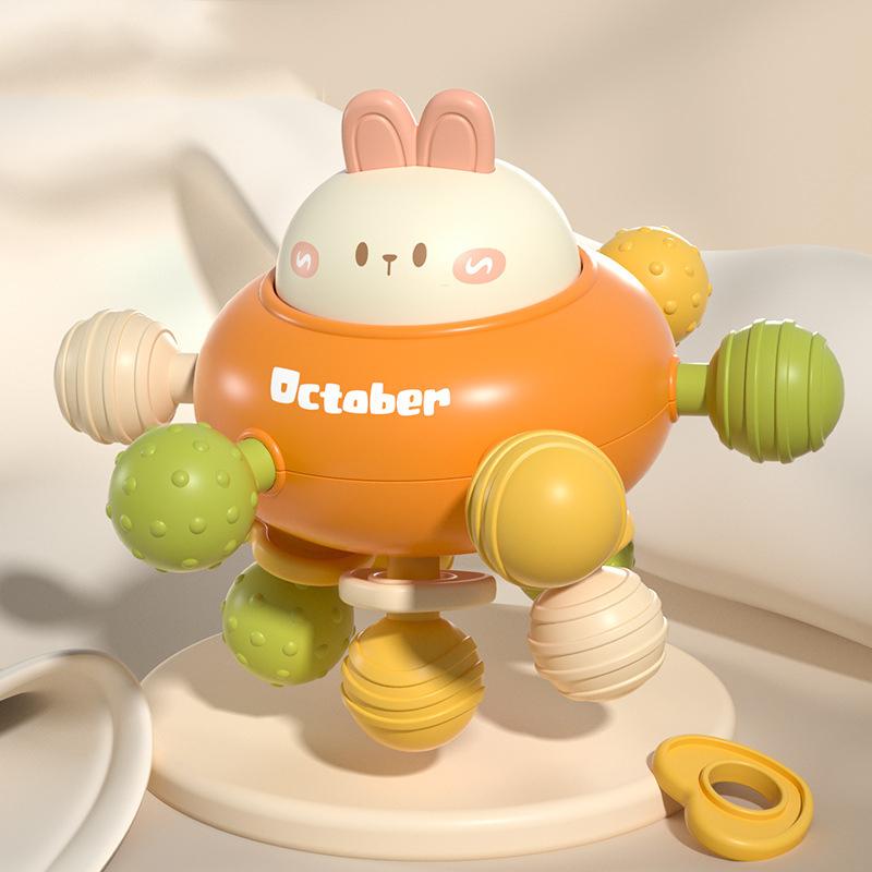 Монтессори детские игрушки 0 12 месяцев вращающаяся погремушка силиконовые игрушки для прорезывания зубов хватание мяча развивающая сенсорная игрушка для малышей