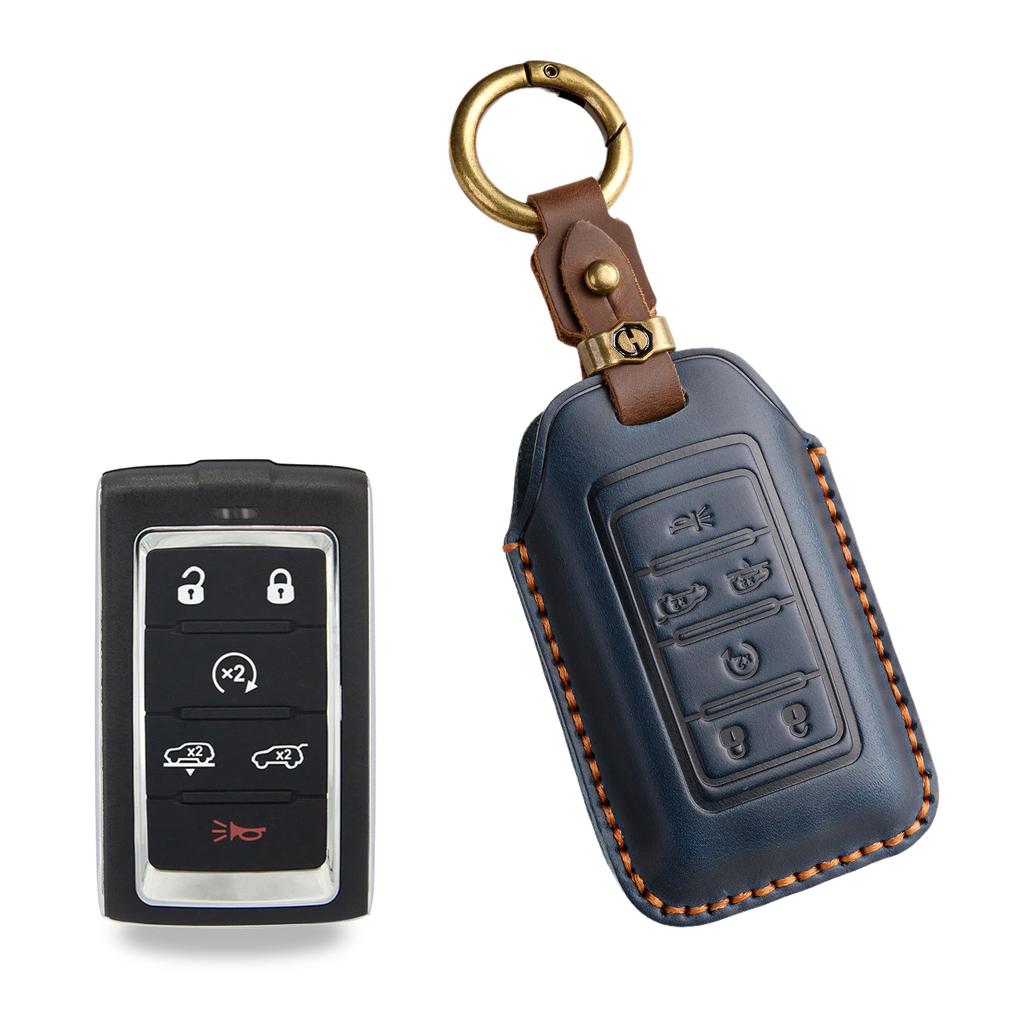 The retro key cover is suitable for the new Jeep Jeep Grand Cherokee new energy imported version car key leather bag.