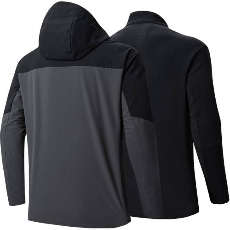 Anta Variety Training Collection Patchwork Letter Zippers Hooded Fleece Lined Thermal Two Piece Set Jackets & Coats Men's 152347612-2