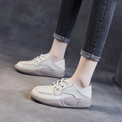 Повседневные туфли из натуральной кожи ретро туфли из кожи