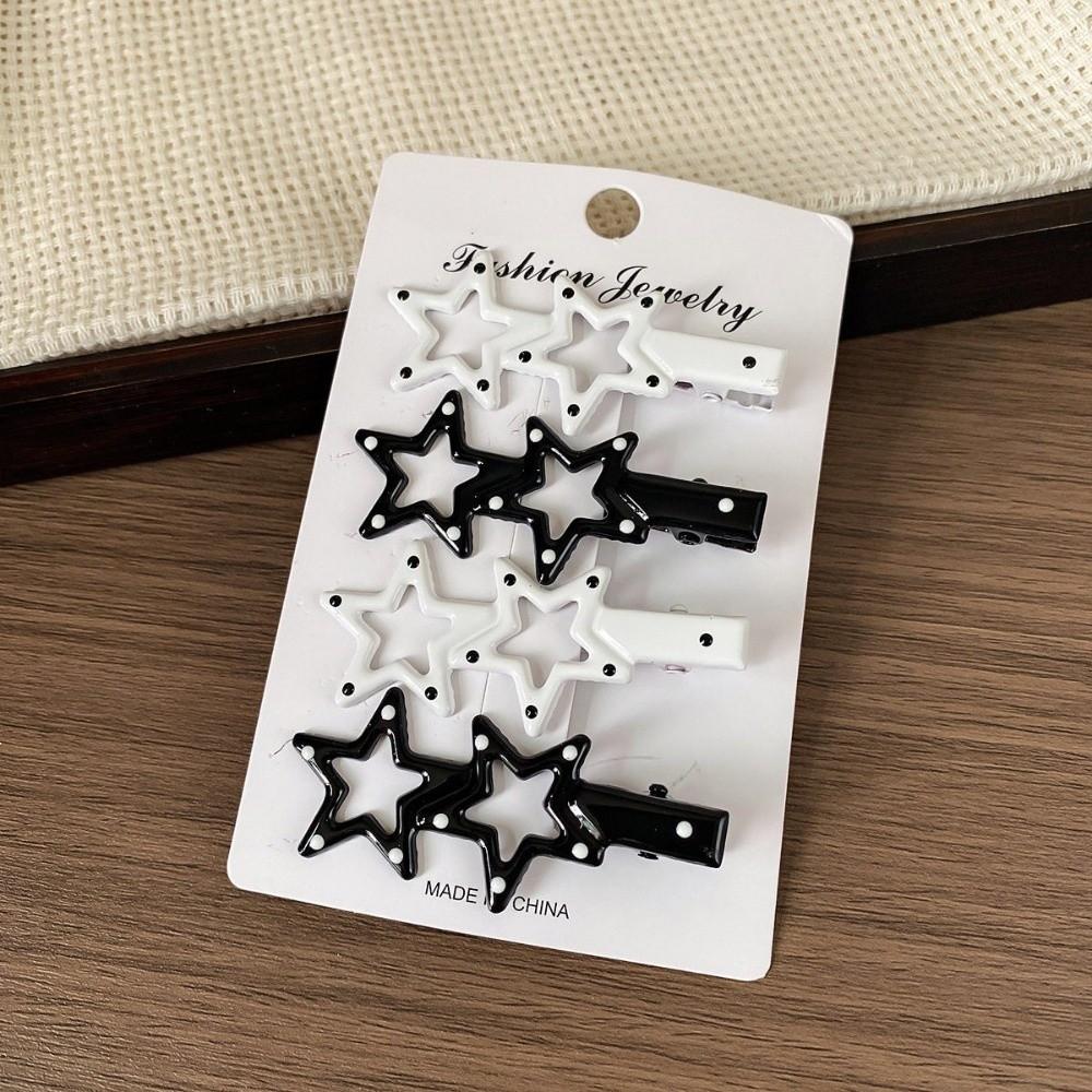 4pcs/set Sweet Hairpins Barrettes Geometric Polka Dot Hair Clips Hair Clip Set Hair Accessories