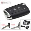 Folding key case blank cover HU66/HU162t 3button for VW Skoda MQB G TI Golf7 MK7 Seat Leon remote key shell