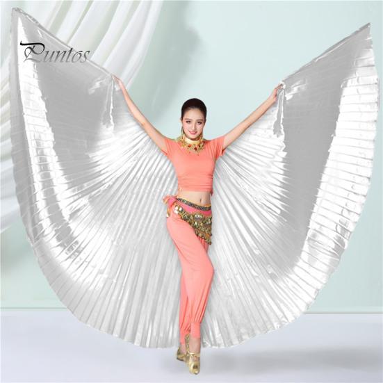 Костюм для танца живота с выдвижной палкой, женское раздвоенное египетское профессиональное крыло, 360 градусов, взрослое сценическое выступление, крыло ангела-бабочки