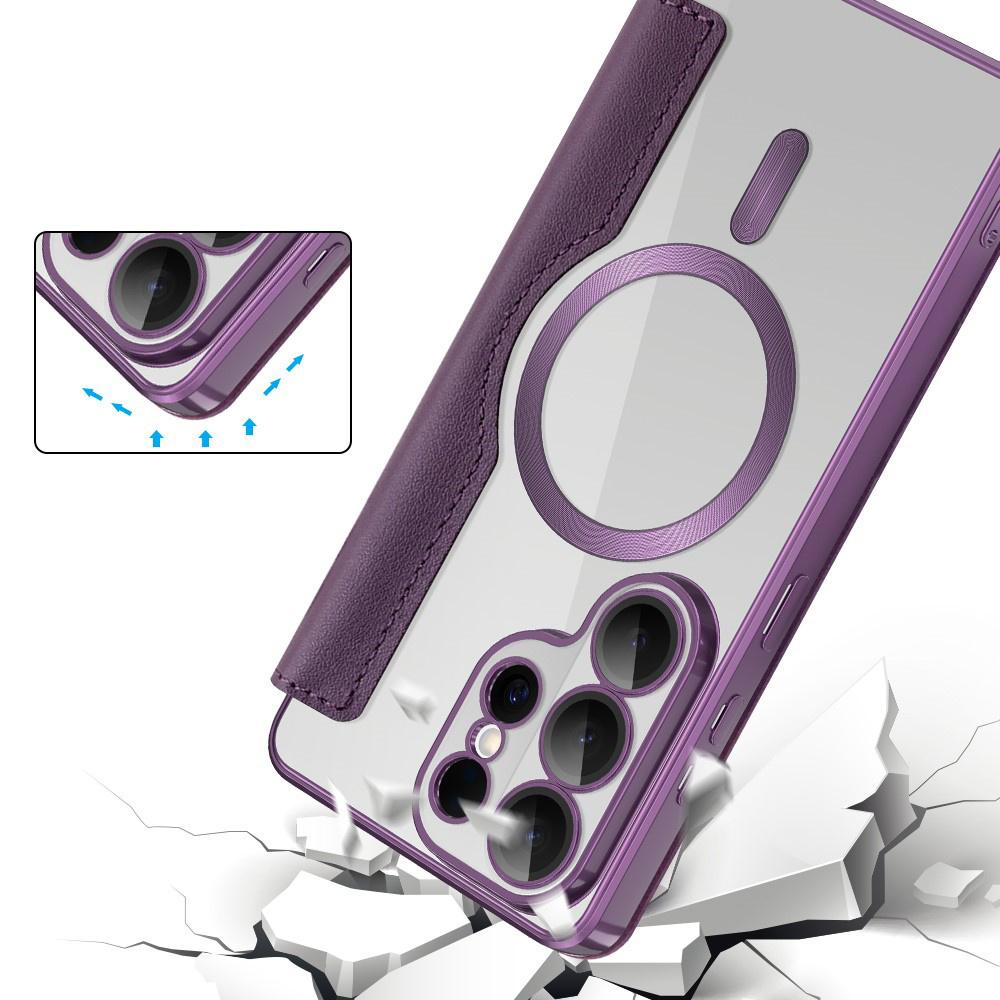 Samsung Galaxy S26 Ultra Flip Case, RFID Wallet MagSafe with Camera Protection, Purple