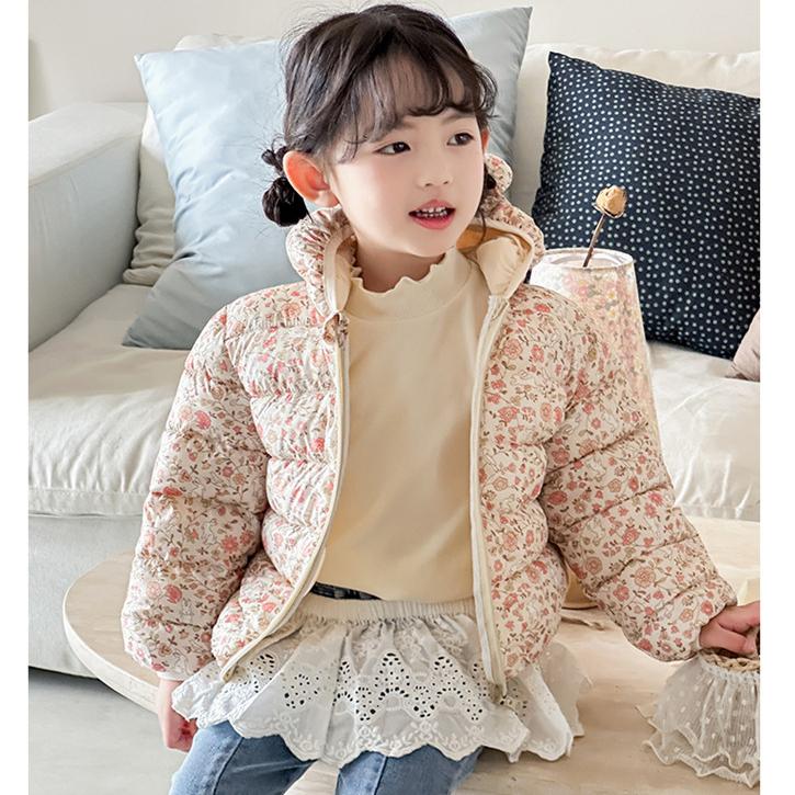 Зарубежный стиль зимняя детская куртка для девочки укороченная утолщенная на хлопковой подкладке Теплая хлопковая одежда для девочек детские осенние пальто с принтом тай-дай розового цвета