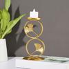 Iron Art Candlestick Golden Handicrafts Unique Decorative Candle Holder Ambience Ginkgo Leaf