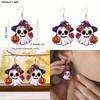 Призрачные Хэллоуинские Тематические Серьги-Подвески с Тыквой и Цветочным Узором для Женщин, Акриловые