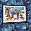 5D DIY Diamond Painting Make a Snowman Full Square Drill Diamond Embroidery Cross Stitch Snowing Christmas DIY Mosaic Handicraft Needlework Home Decor