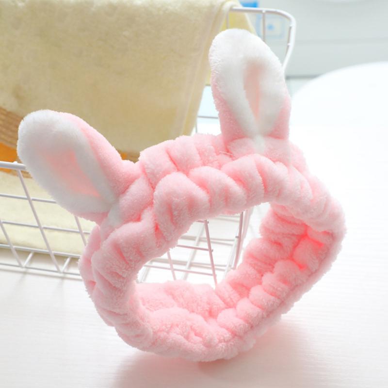 Повязка на голову с надписью Wash Face Soft Теплая повязка на голову с бантом для макияжа Уши животных для девочек Эластичная