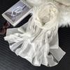 Cutting Flower Scarves for Women's Spring and Summer Hollow Scarves, Cotton and Linen Organza Scarves, Versatile Decorative Long Shawls