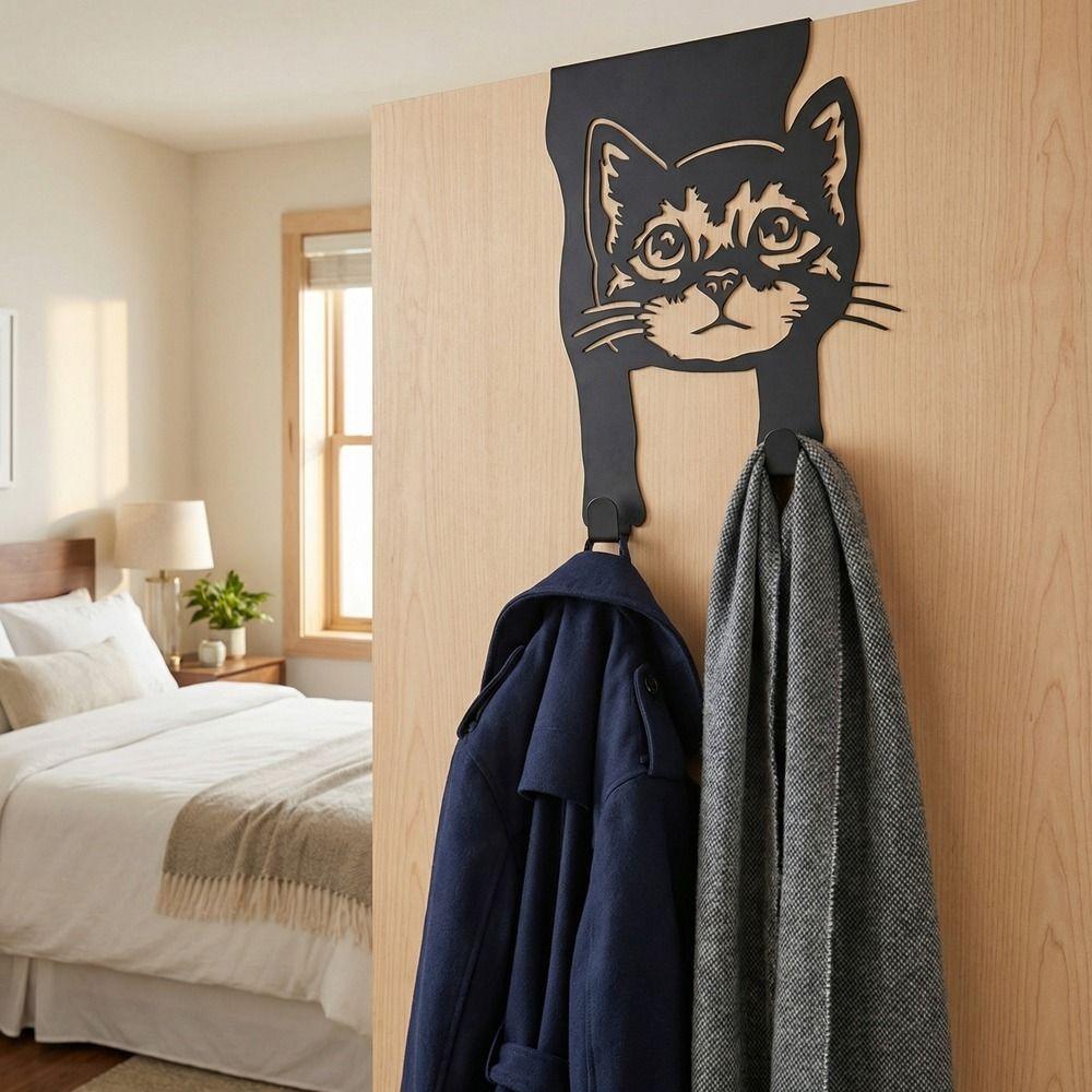 Rustproof Metal Cat Hooks Space Saving Coat Hat Bag Holder Stylish Wall Hanger  Bedroom